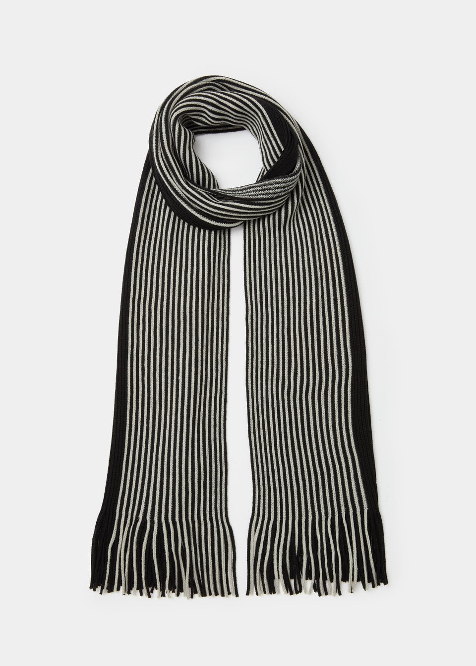 Black & Grey Thick Woven Scarf