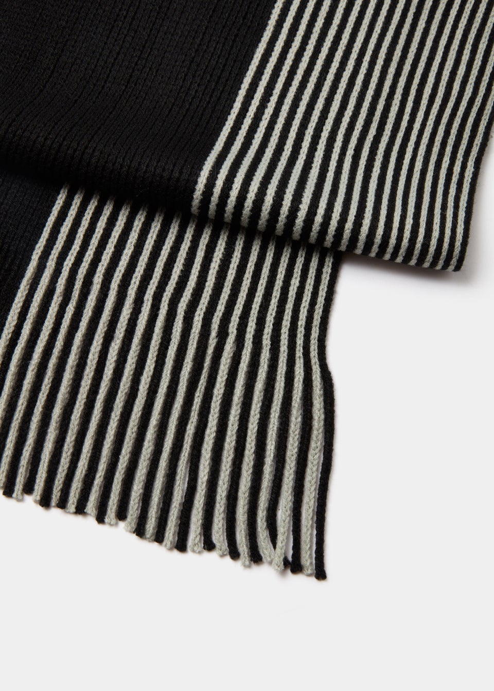 Black & Grey Thick Woven Scarf