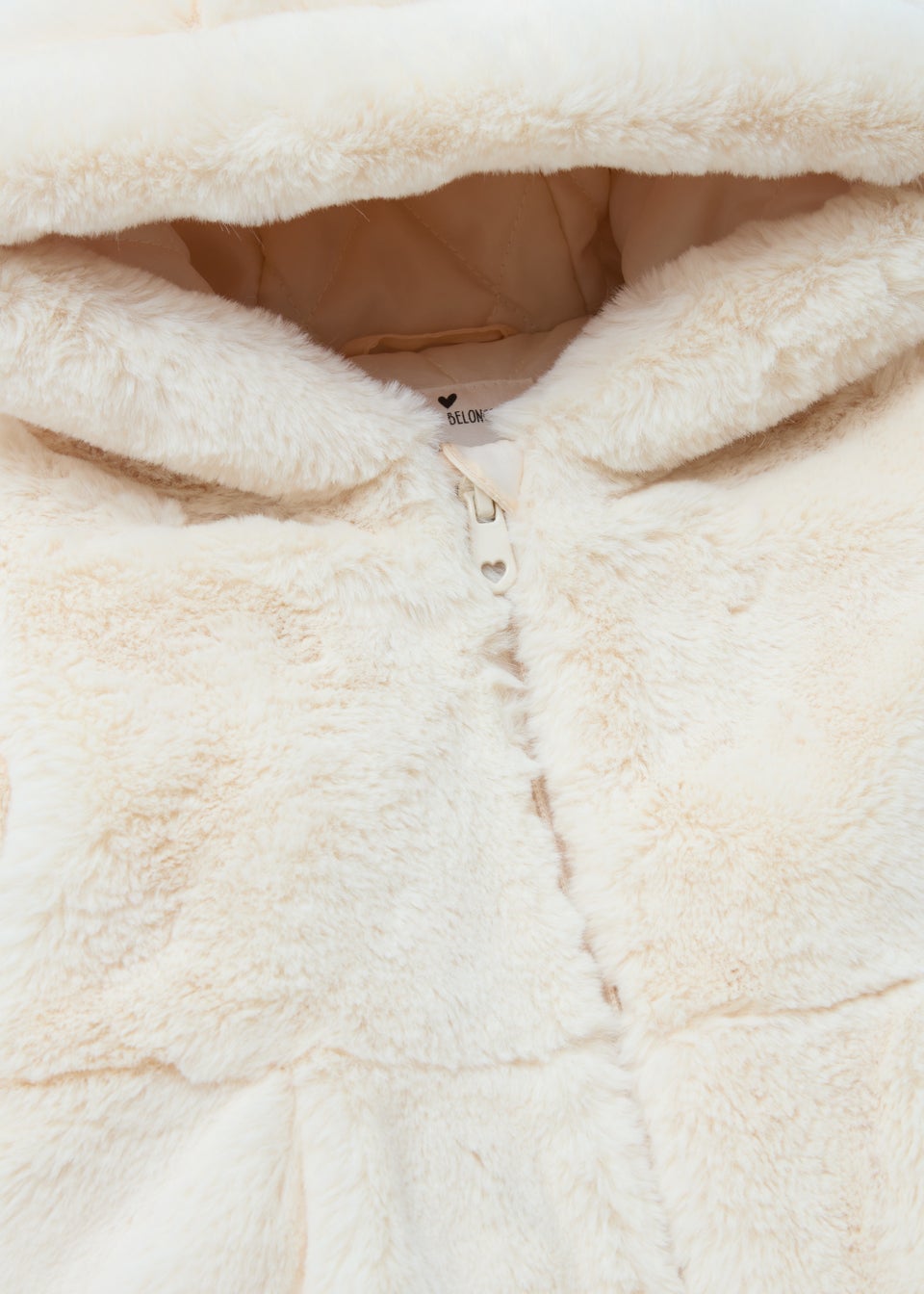 Girls Cream Faux Fur Coat (9mths-6yrs)