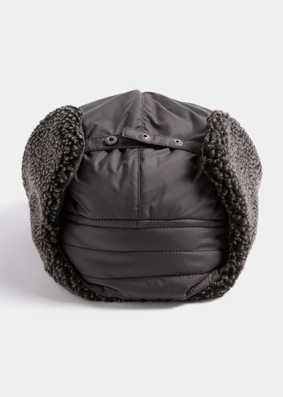 Charcoal Quilted Trapper Cap