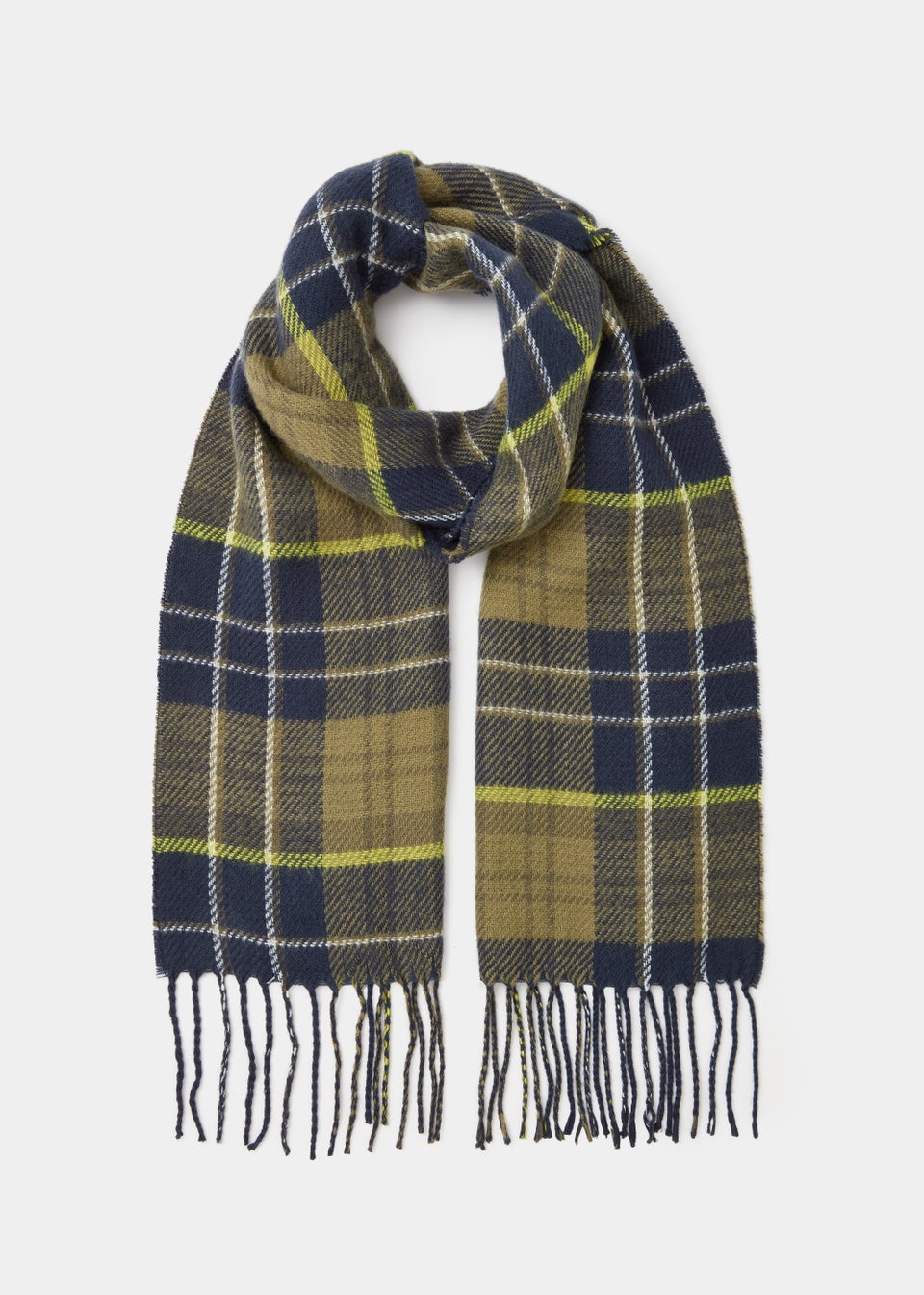 Navy Check Reversible Scarf