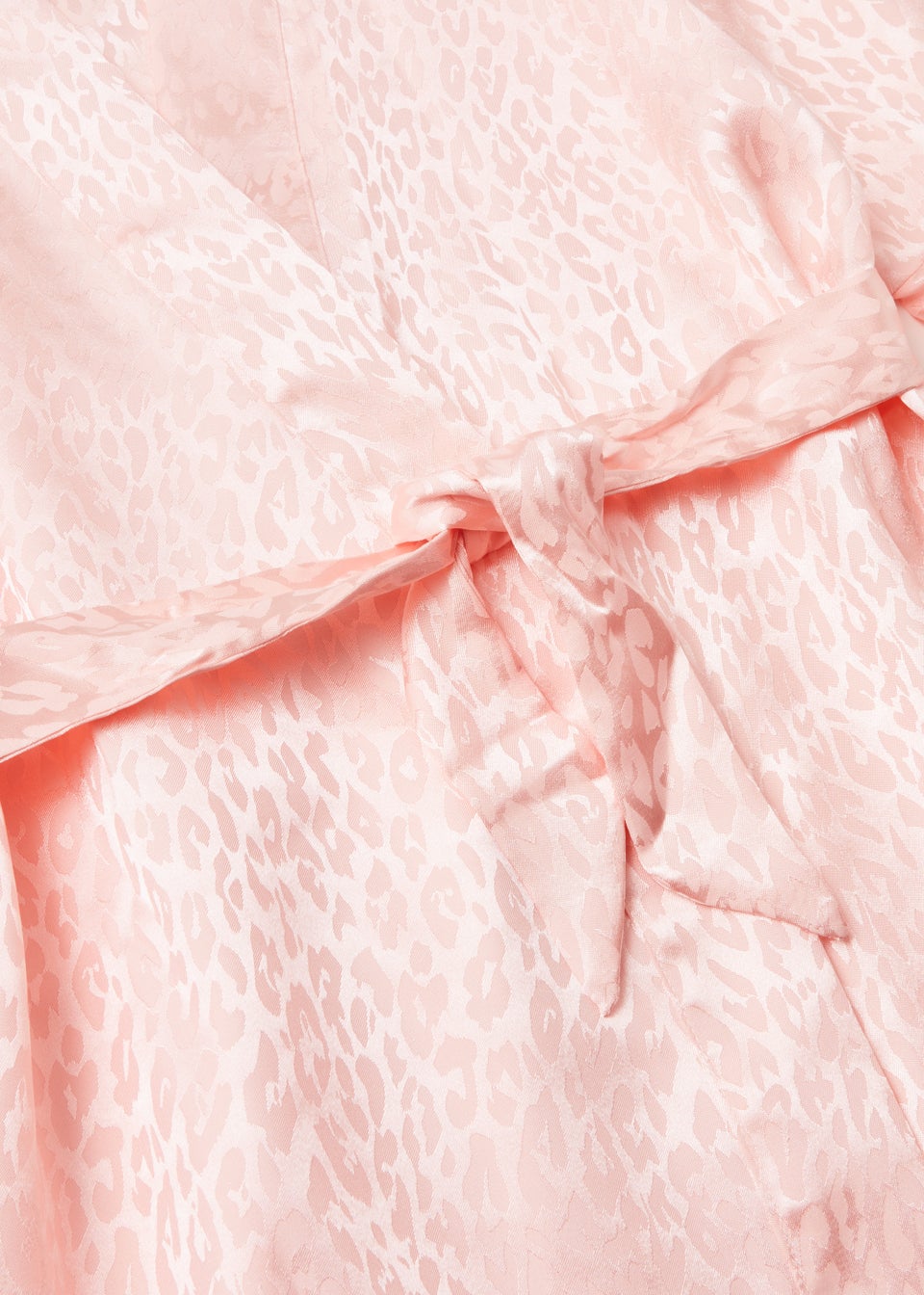 Girls Pink Animal Print Satin Dressing Gown (4-13yrs)