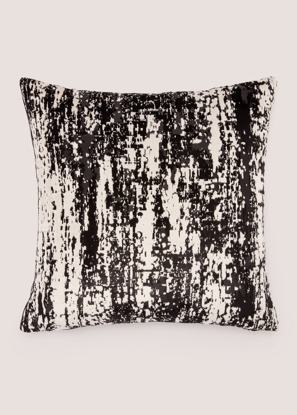 Black & White Mottled Stripe Cushion (43cm x 43cm)
