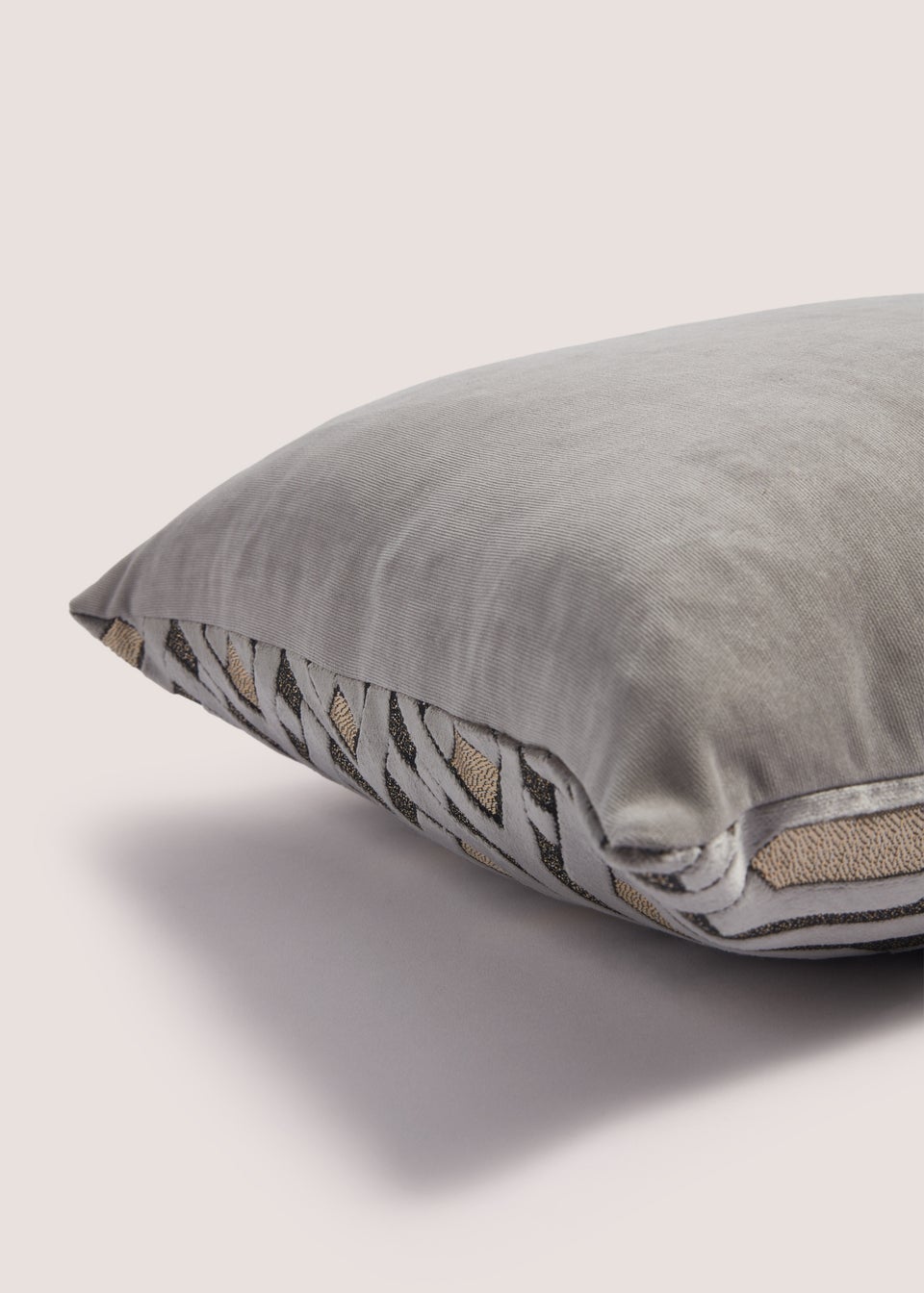 Charcoal Marquise Cut Velvet Cushion (43cm x 43cm)