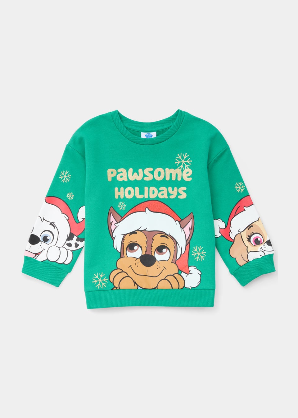 Kids Green Paw Patrol Christmas Sweatshirt (9mths-6yrs)