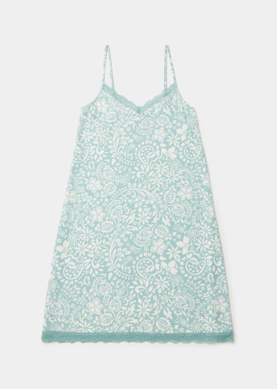 Aqua Paisley Print Chemise