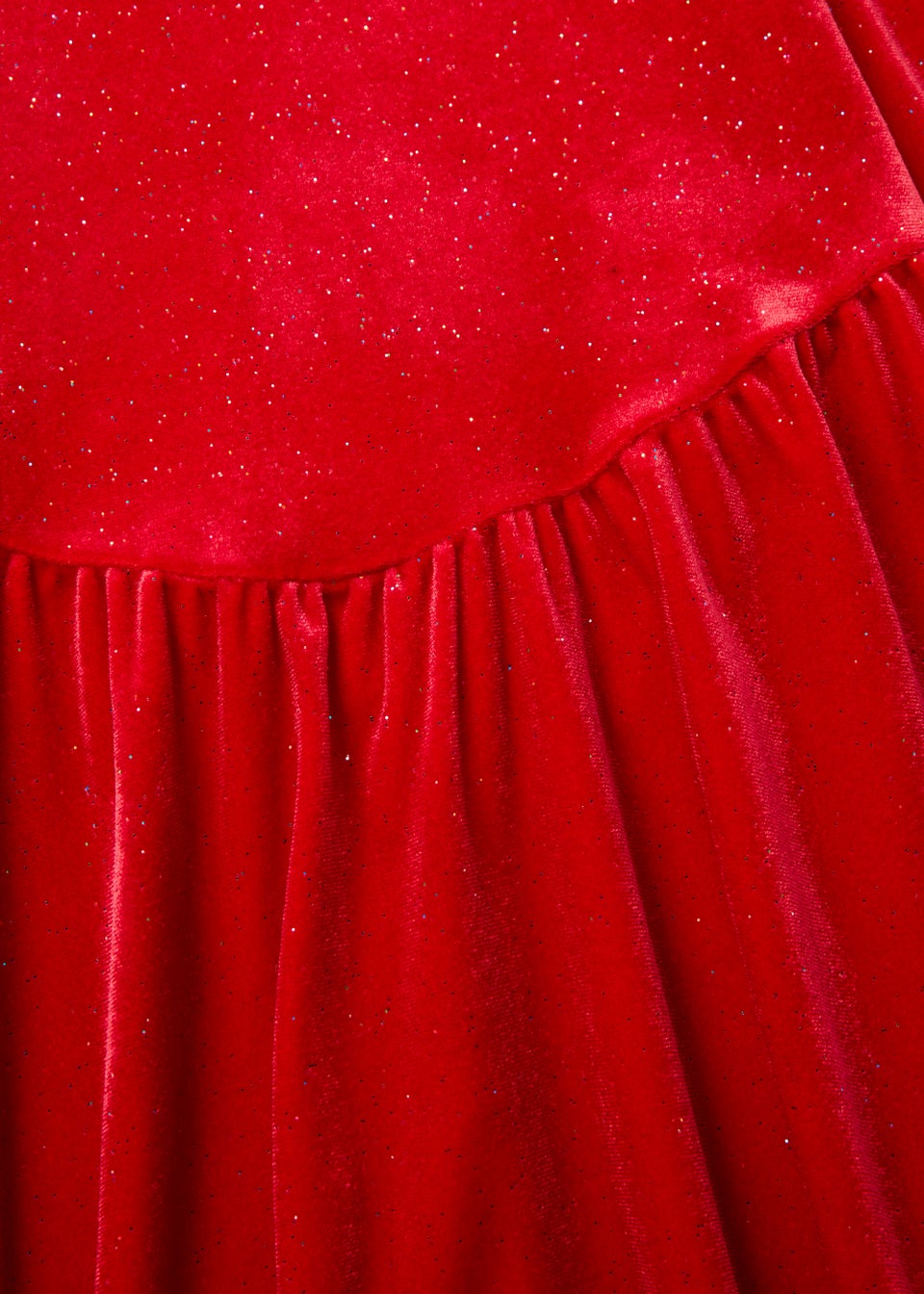 Girls Red Velvet Dress (4-12yrs)