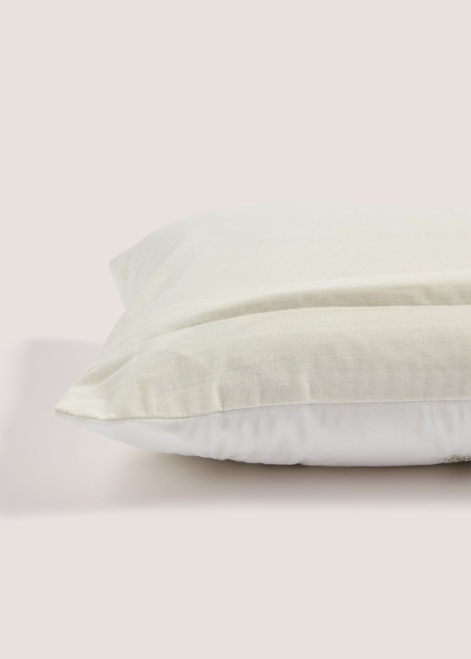 Cream Beaded Snowflake Cushion (30cm x 50cm)