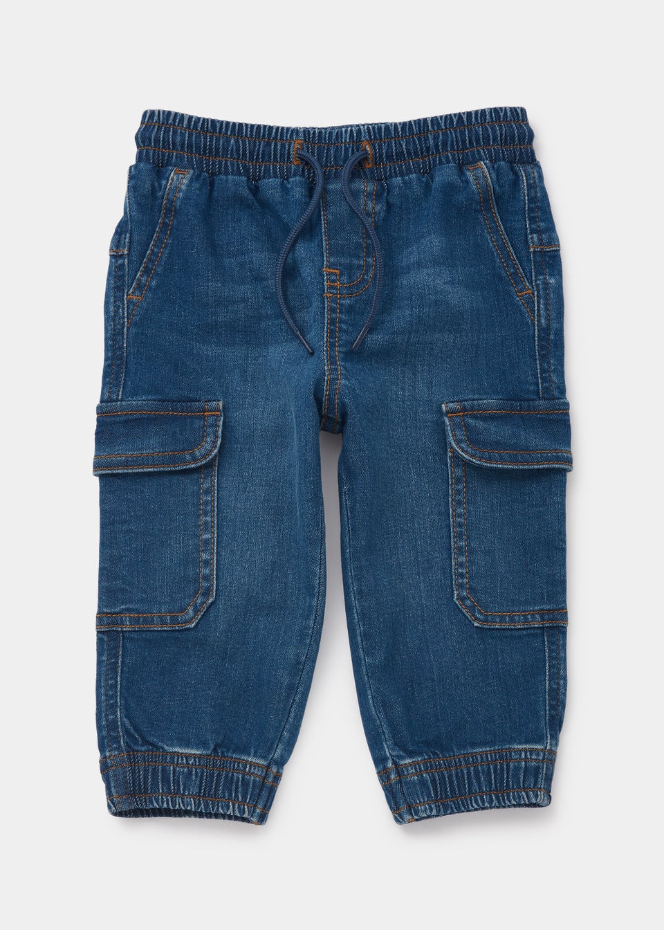 Boys Mid Wash Denim Cargo Jeans (9mths-6yrs)