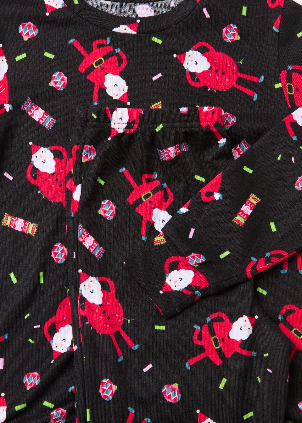 Boys Black Dancing Santa Christmas Pyjama Set (4-13yrs)