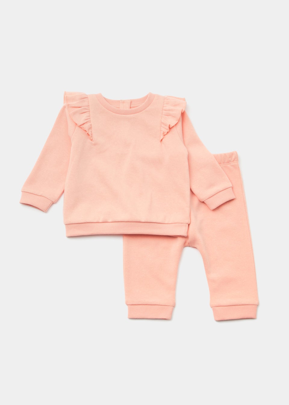 Pink Frill Sleeve Sweatshirt Joggers Set Newborn 23mths