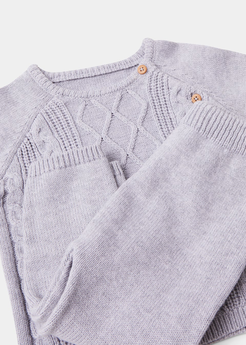 Baby Grey Cable Knit Sweatshirt & Leggings Set (Newborn-23mths)