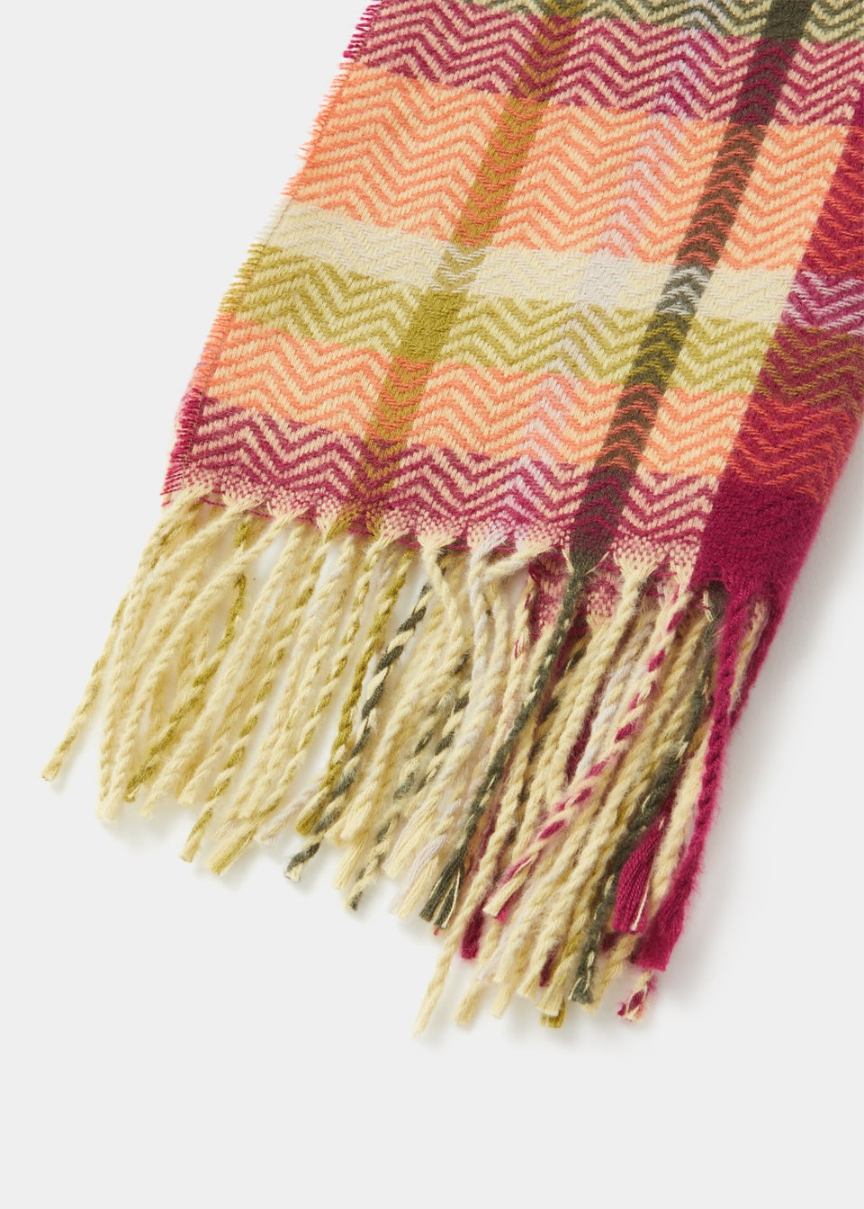 Multicoloured Check Lightweight Scarf