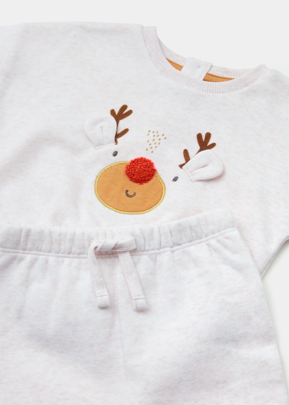 Baby Oatmeal Reindeer Print Sweatshirt & Joggers Set (Newborn-23mths)