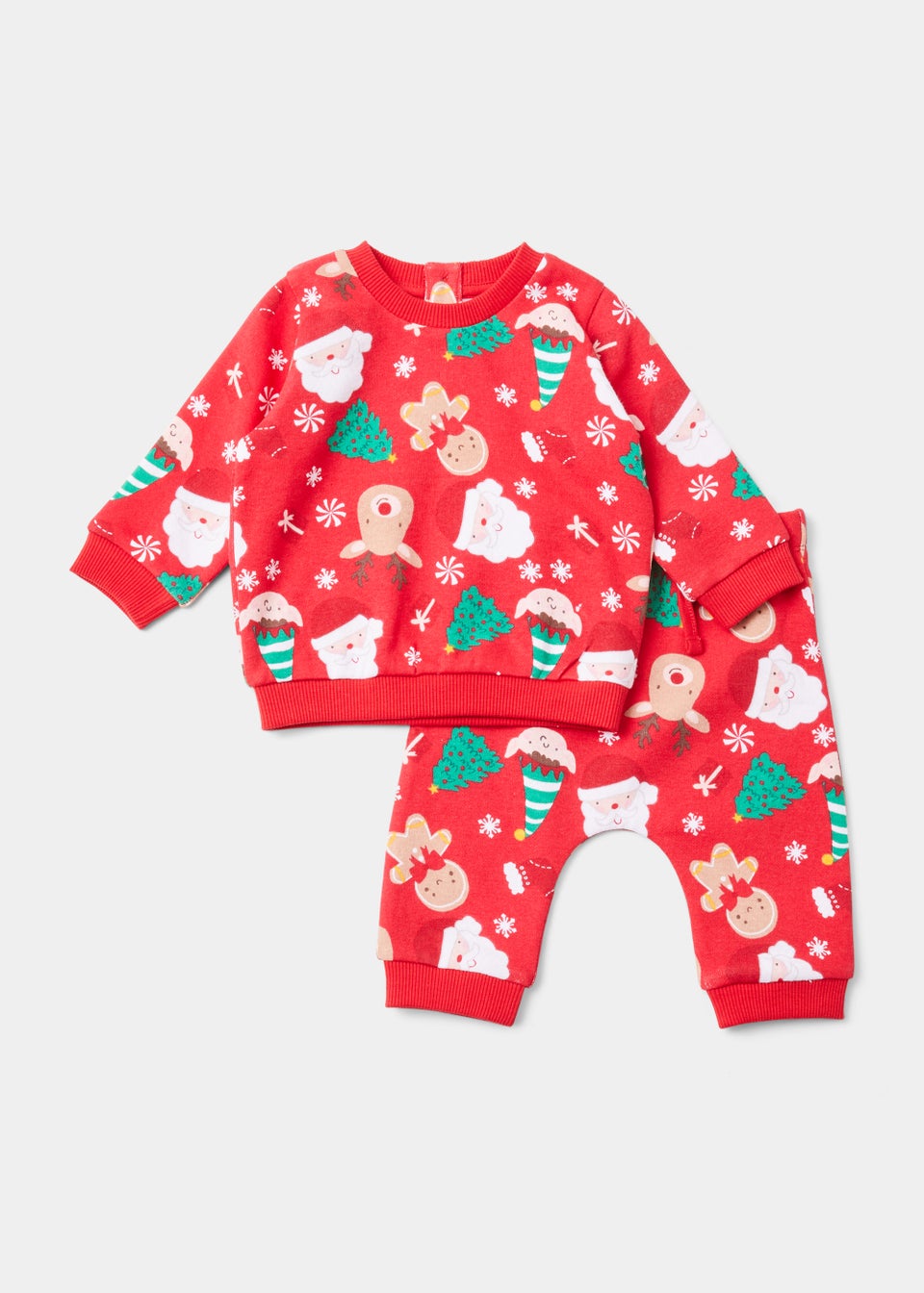 Baby Red Christmas Print Sweatshirt & Joggers Set (Newborn-23mths)