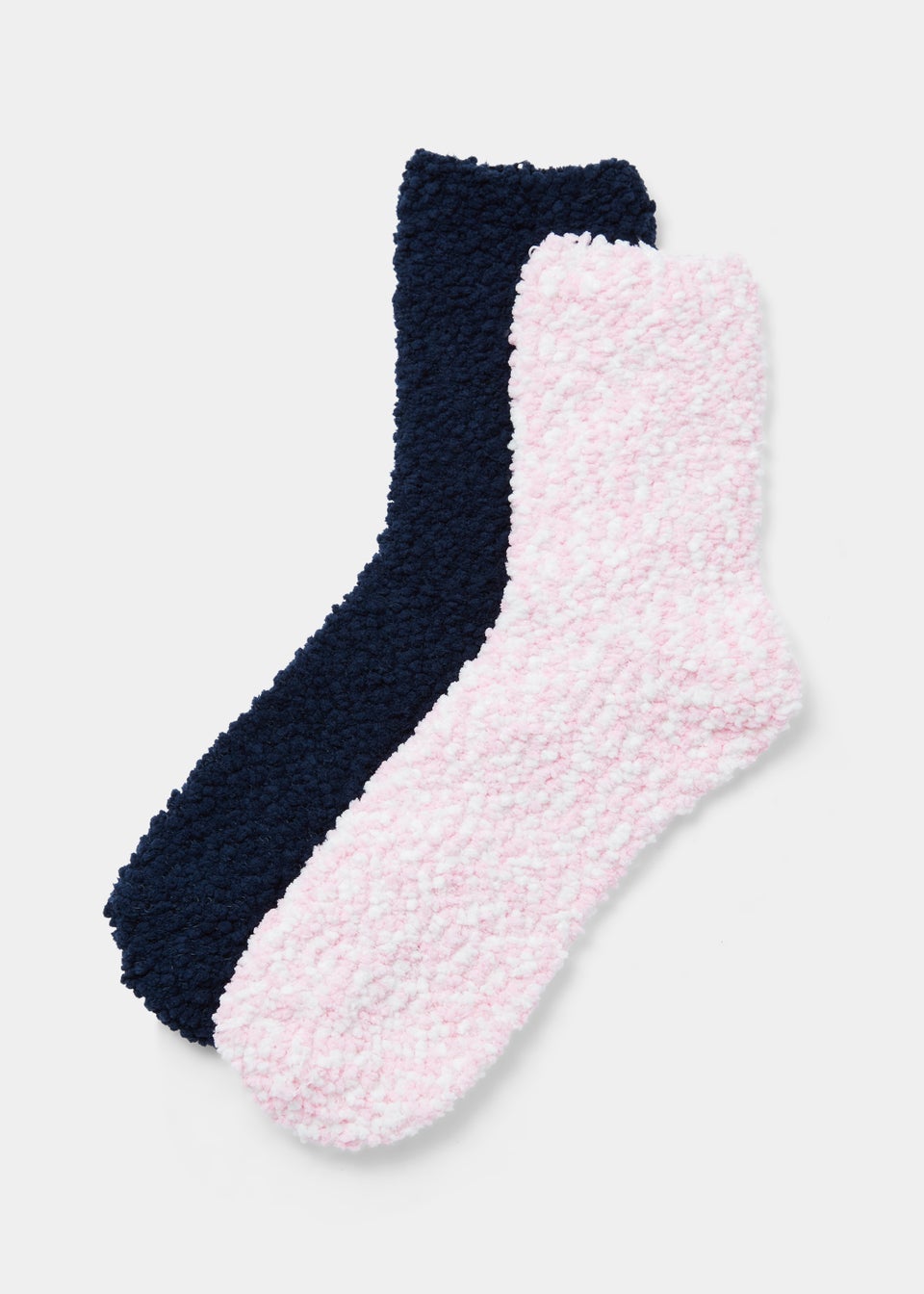 2 Pack Pink Popcorn Cosy Socks - Matalan