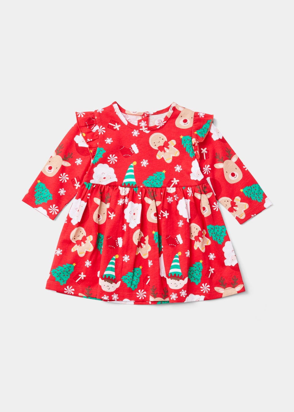 Baby Red Christmas Print Dress (Newborn-23mths)