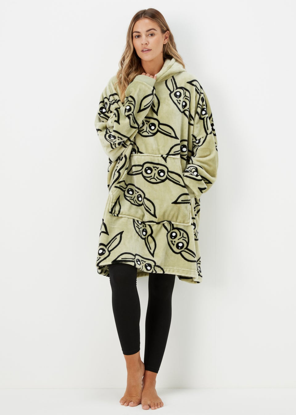 Green Mandalorian Print Snuggle Hoodie - Matalan