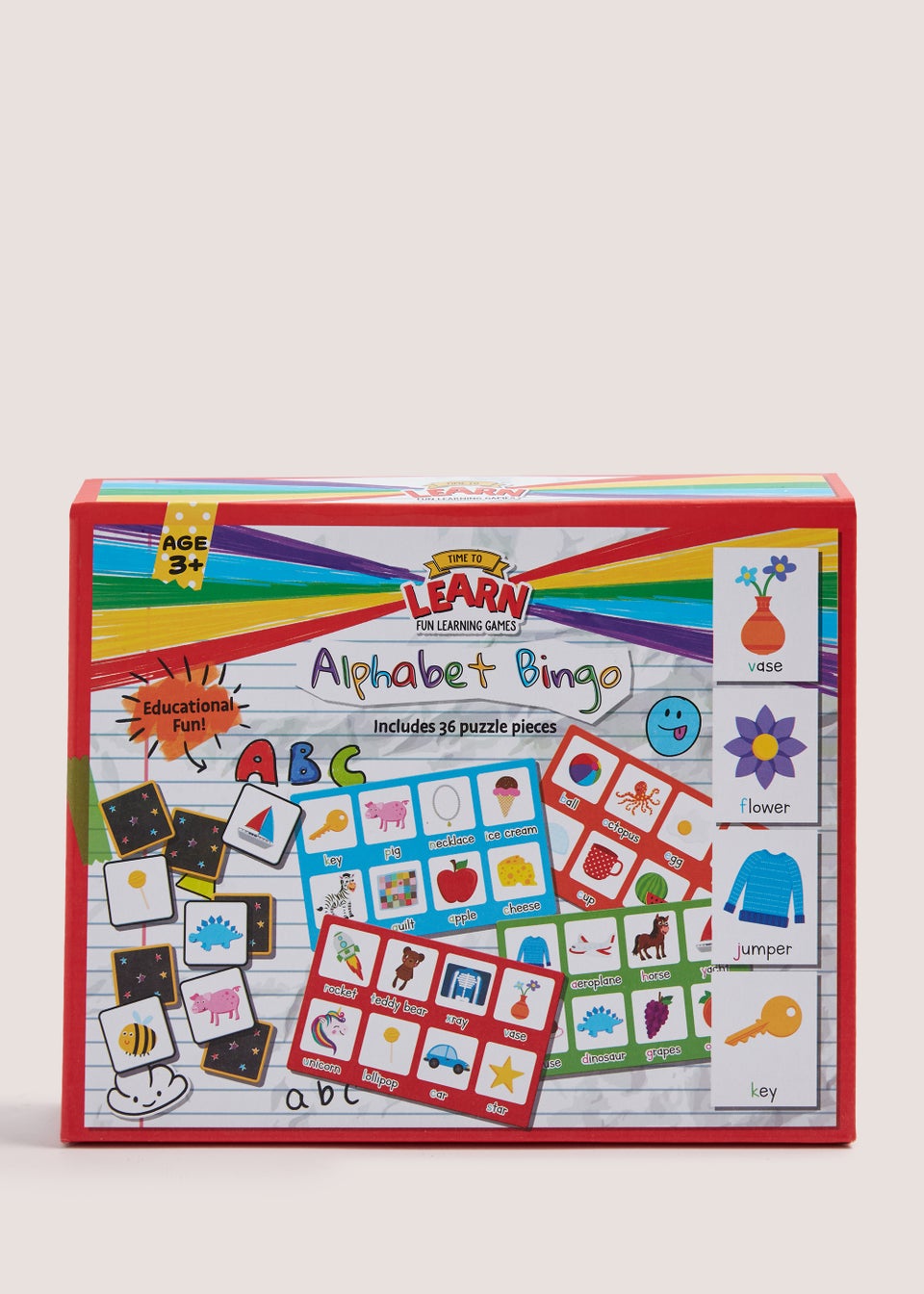 Kids 36 Piece Learn Alphabet Bingo (18cm x 9cm x 2cm)