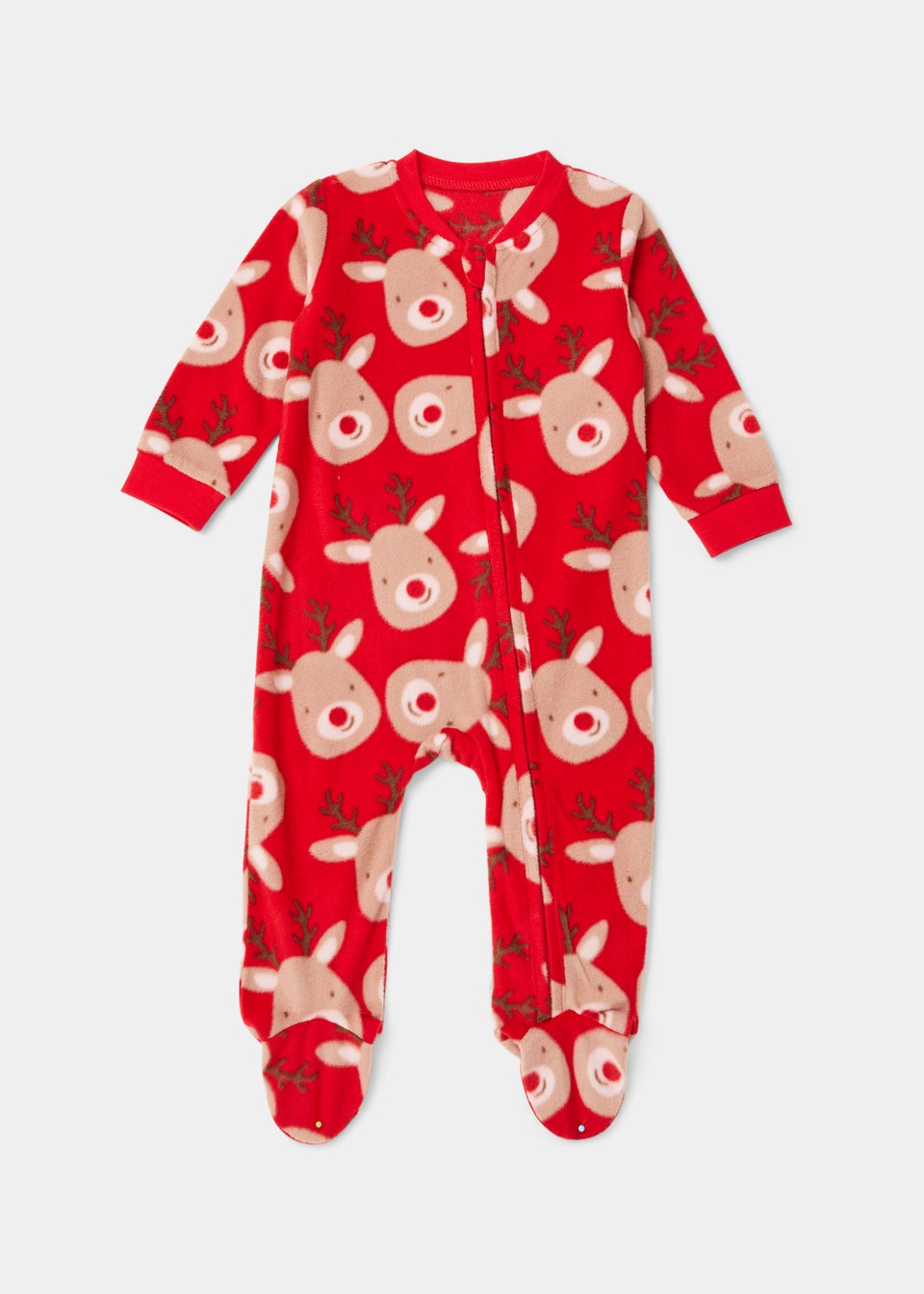 Baby Red Rudolph Print Christmas Sleepsuit (Newborn-18mths)