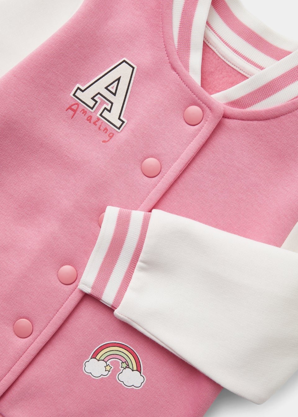 Girls Pink College Jacket (9mths-6yrs)