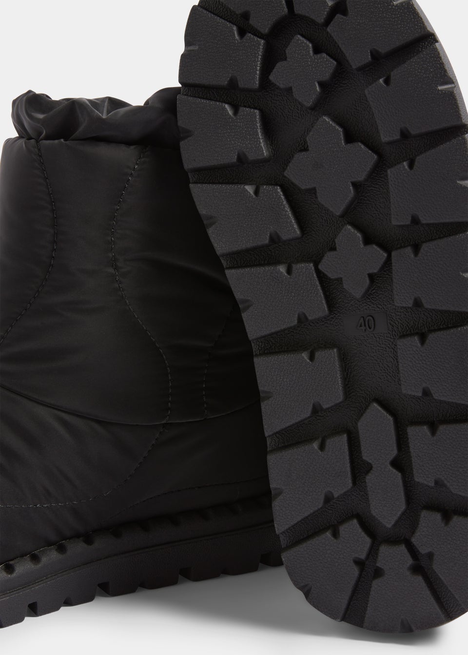 Black Nylon Snow Boots