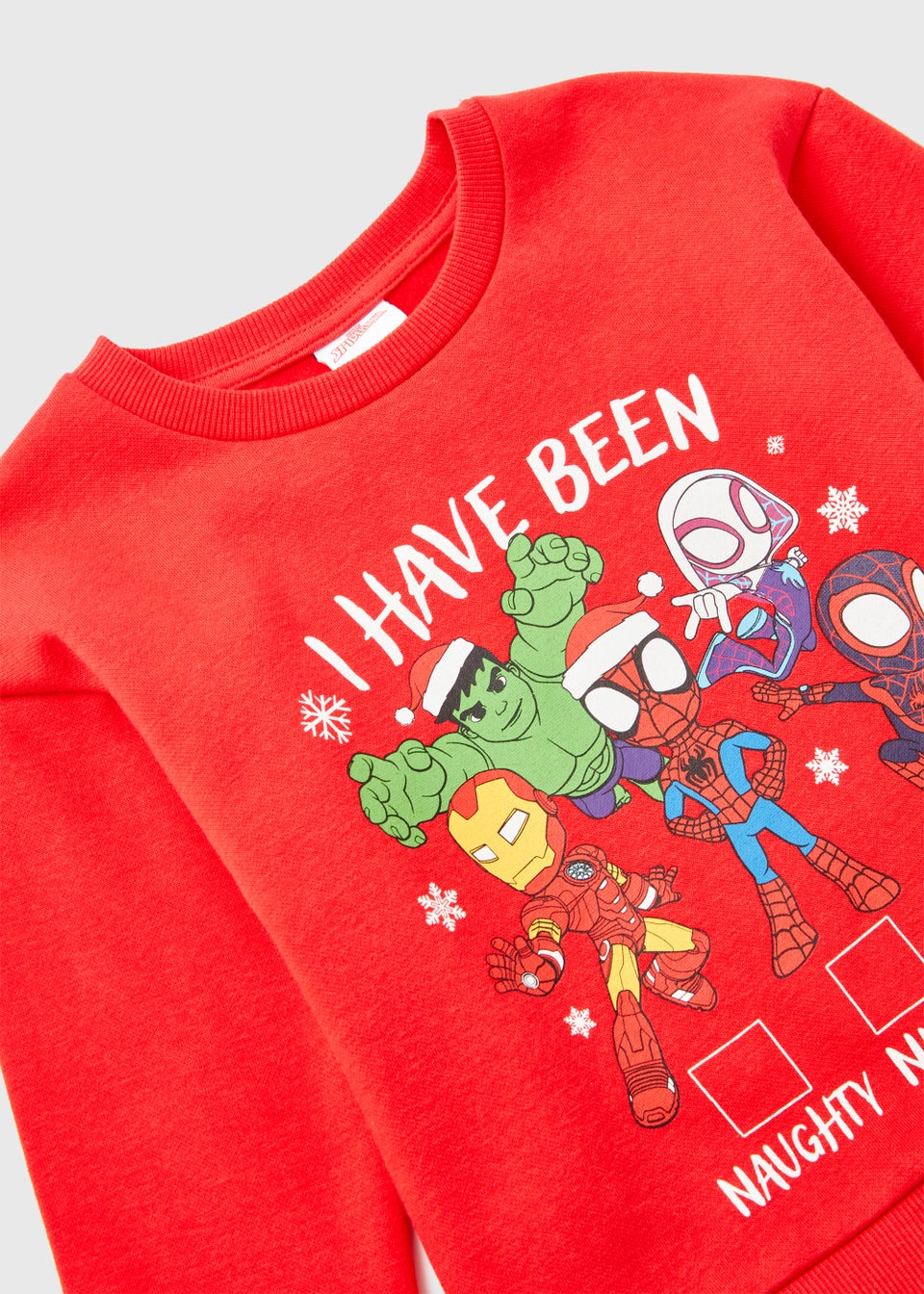 Kids Red Spider-Man Print Christmas Sweatshirt (9mths-6yrs)