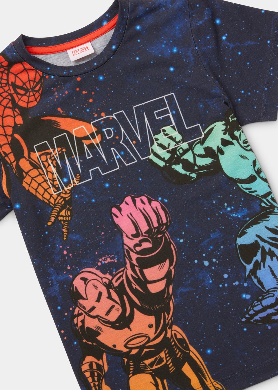 Kids Navy Marvel Splatter T-Shirt (4-13yrs)