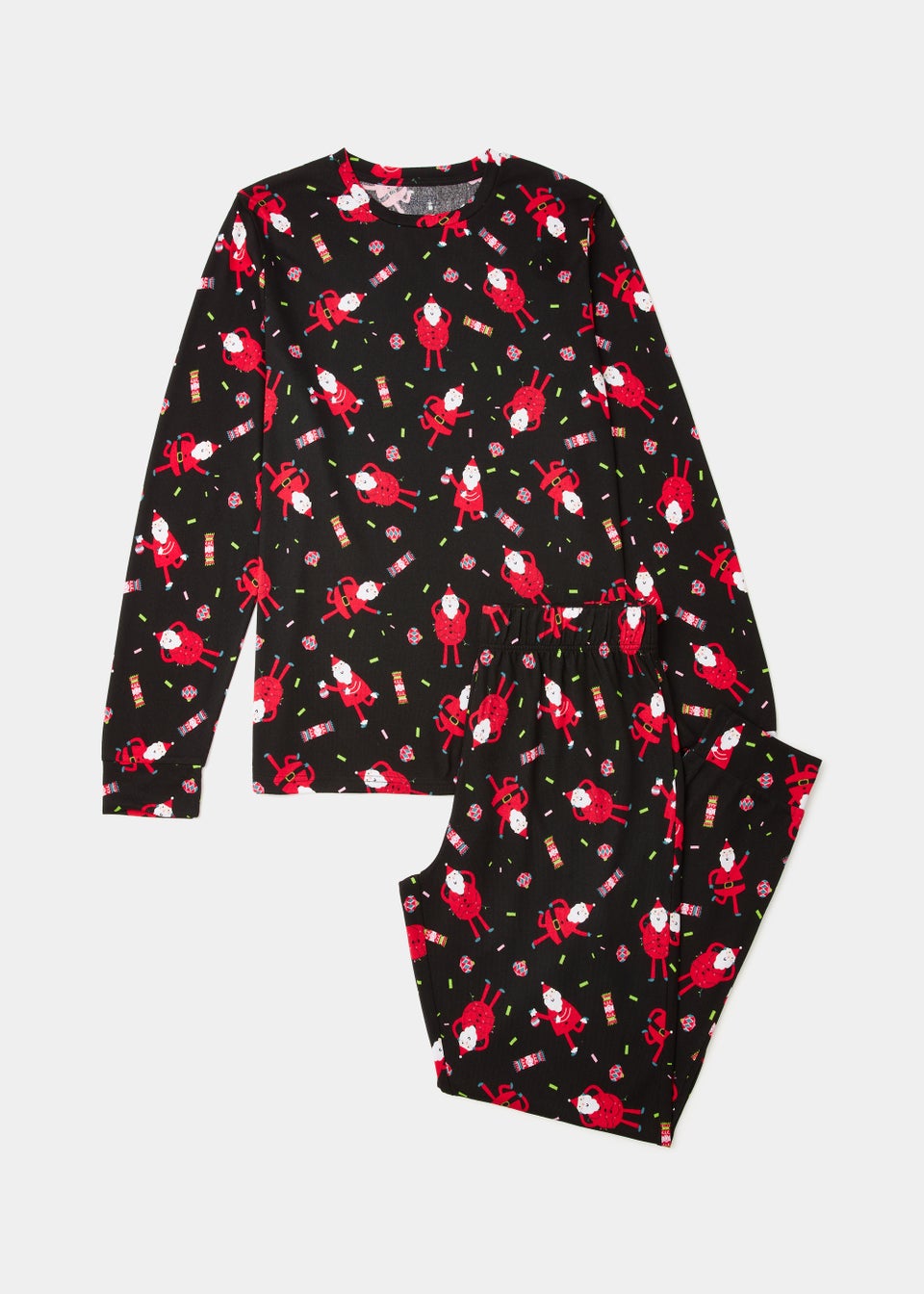 Black Dancing Santa Christmas Pyjama Set