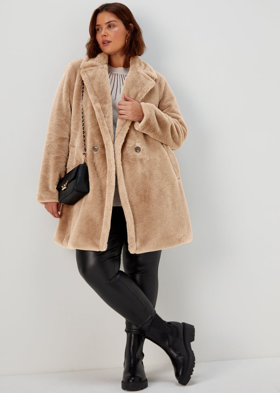 Matalan red fur coat hot sale