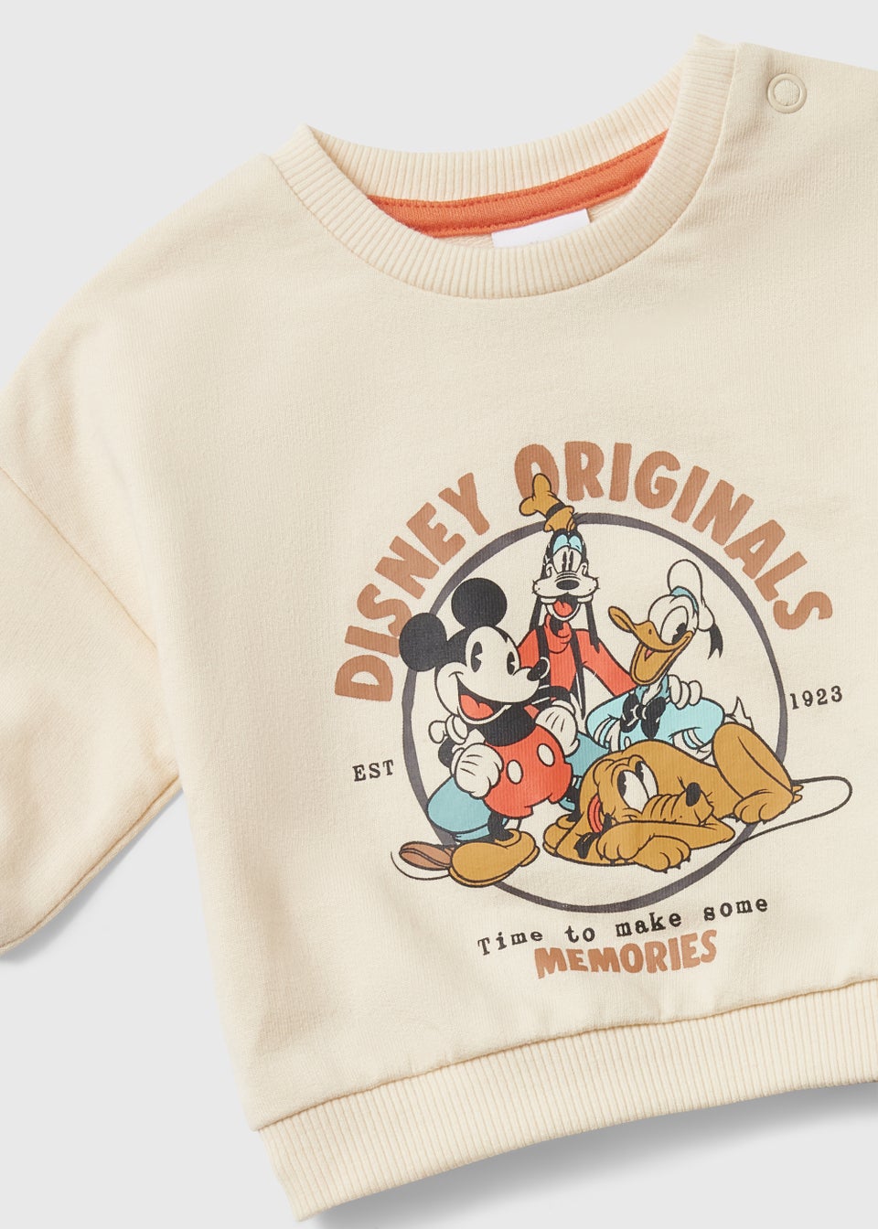 Baby Tan Mickey Mouse Print Sweatshirt & Joggers Set ( Newborn-12mths)