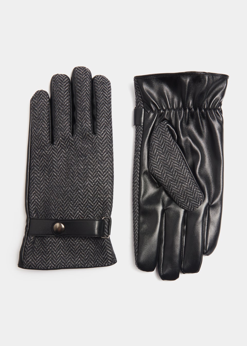 Grey Textured PU Palm Gloves