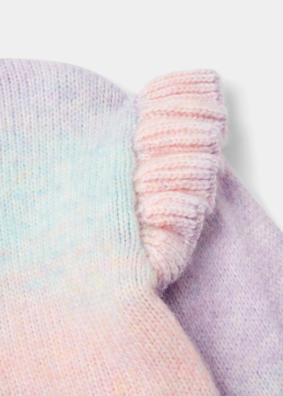 Girls Pink Rainbow Frill Knit Jumper (9mths-6yrs)