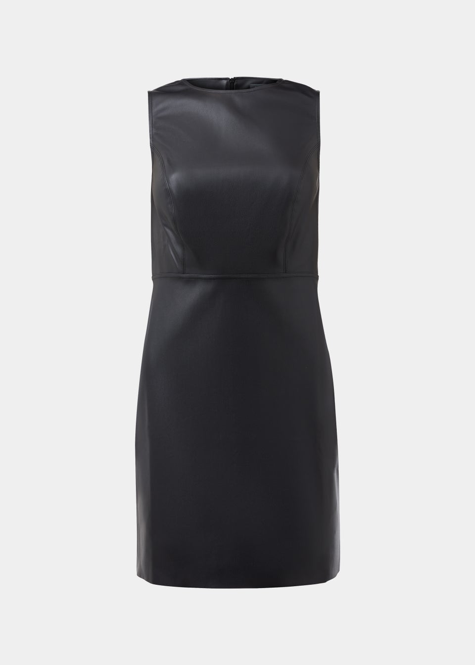 Black PU Sleeveless Dress