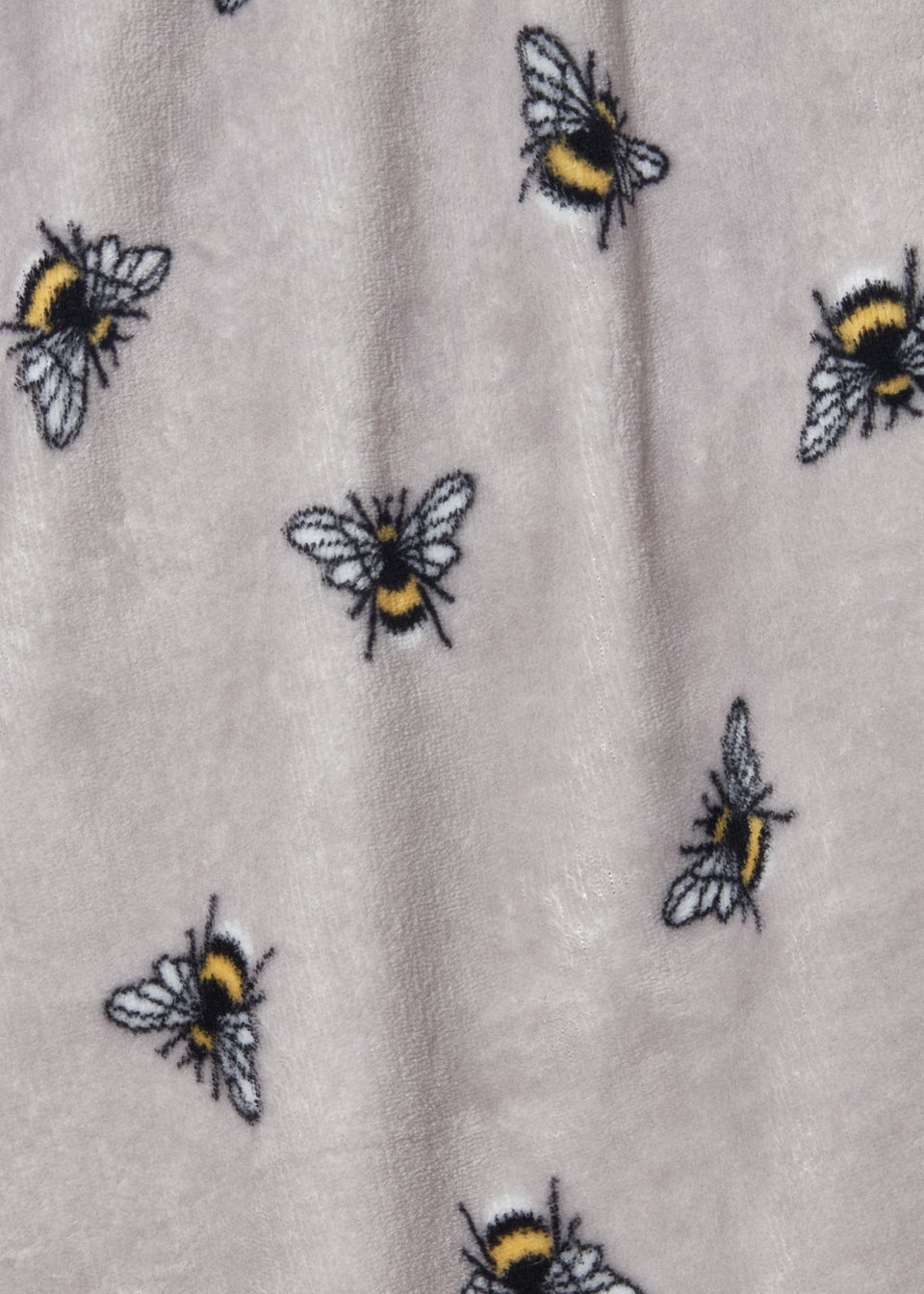 Grey Bee Print Throw (130cm x 150cm)