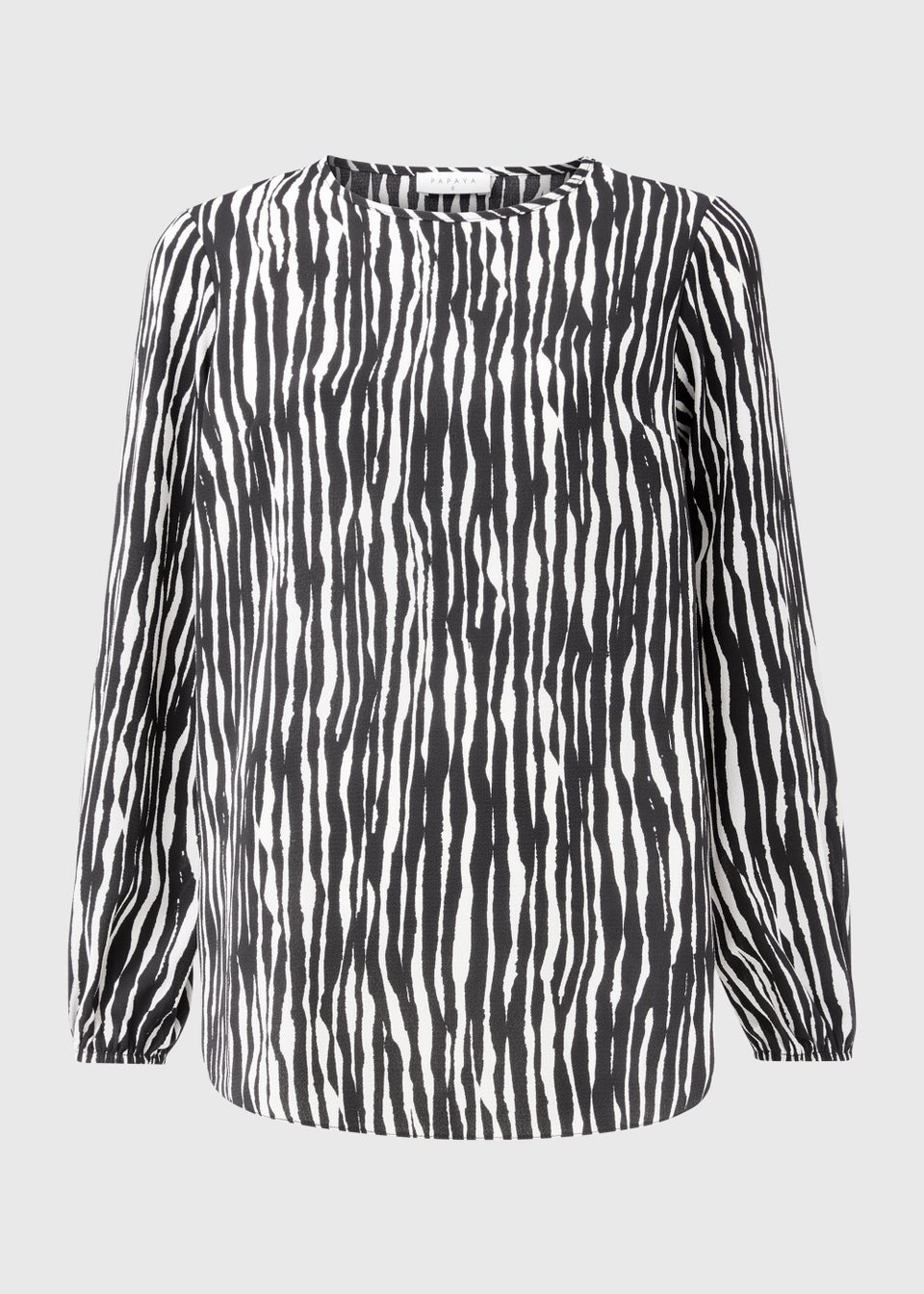 Black Zebra Print Long Sleeve Bubble Top