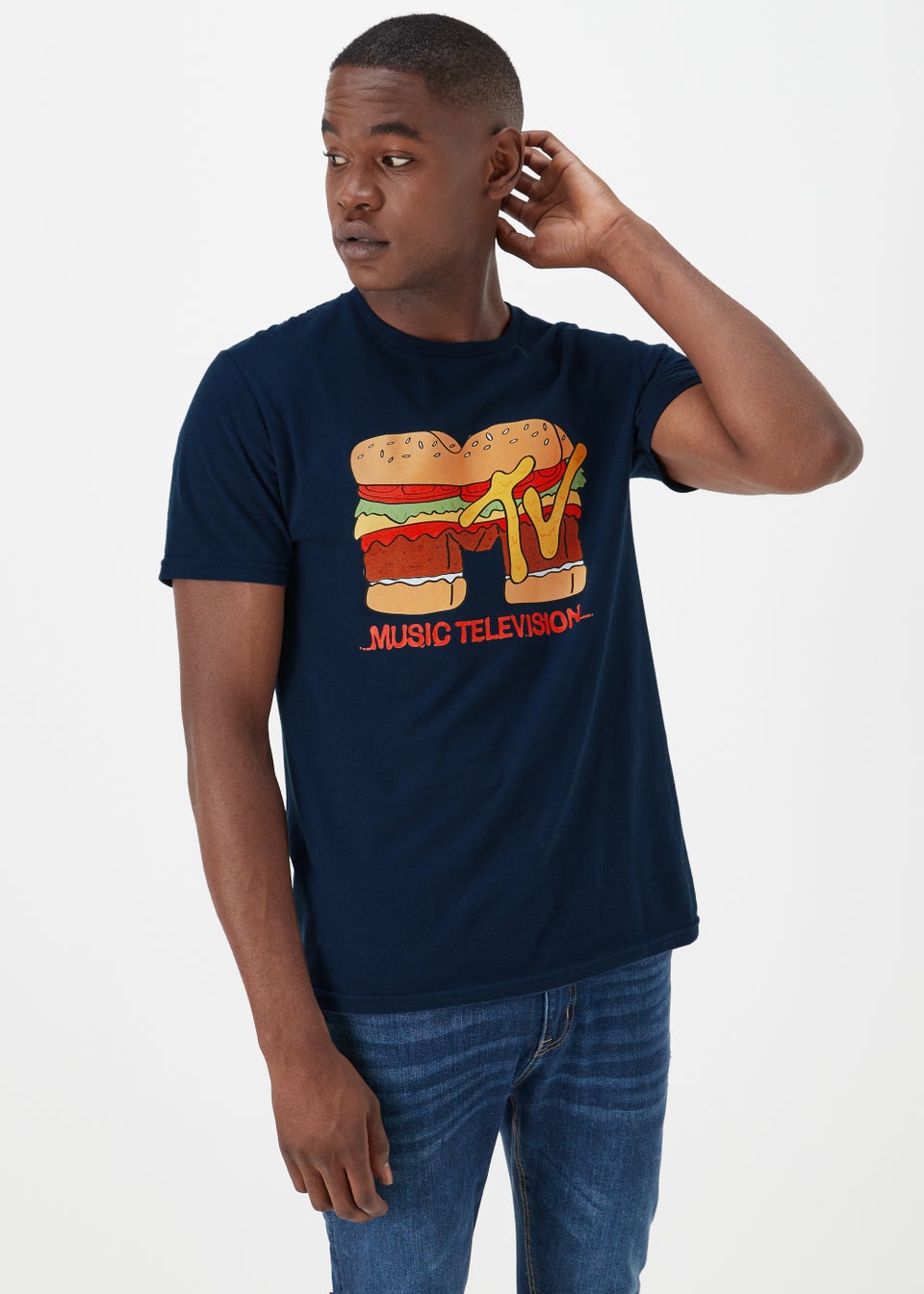 Navy MTV Print T-Shirt