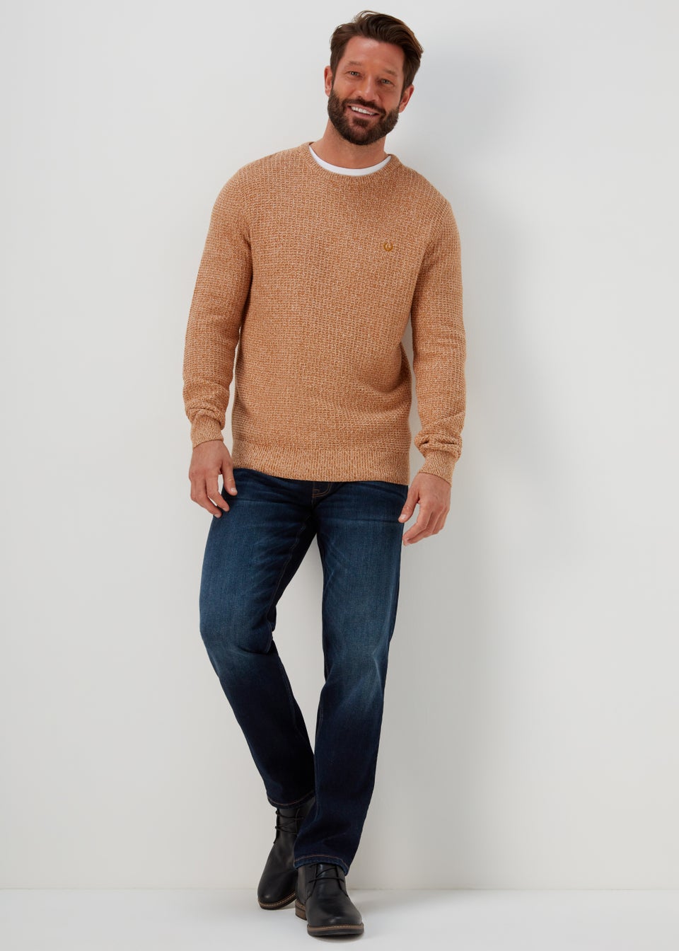 Lincoln Toffee & Ecru Knitted Jumper