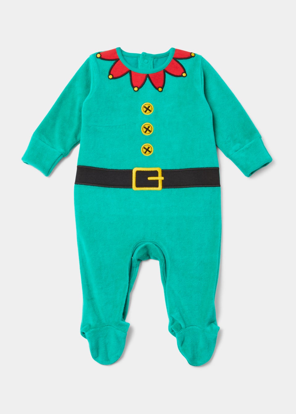 Baby Green Christmas Elf Print Sleepsuit (Newborn-18mths)