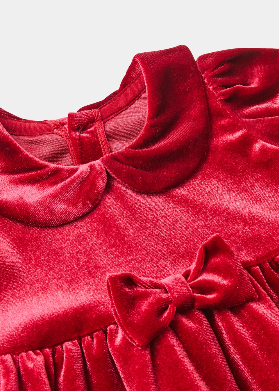 Baby Red Velour Bow Occasion Dress (Newborn-18mths)