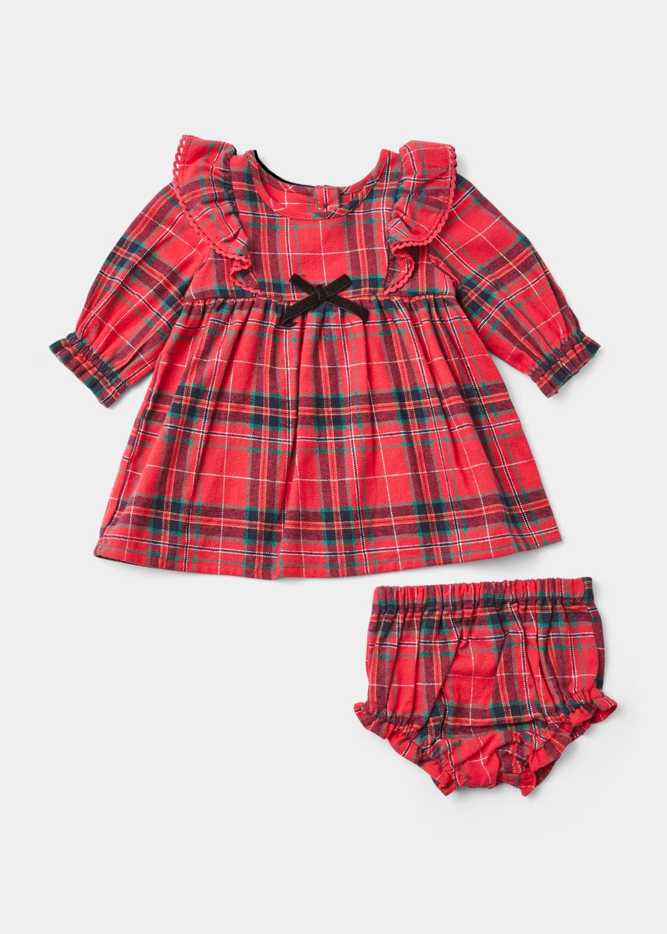Baby Mini Me Red Tartan Check Dress & Knickers Set (Newborn-18mths)