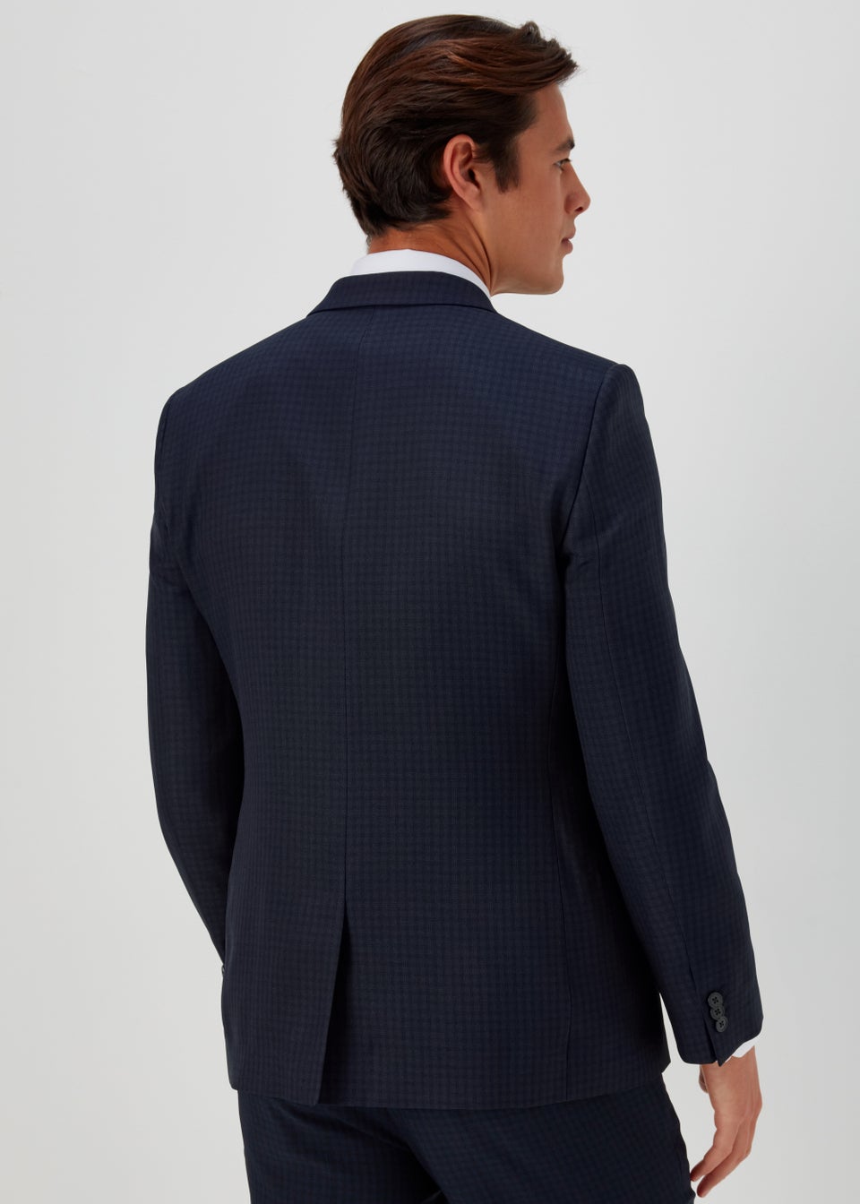 Taylor & Wright Tyne Navy Check Tailored Fit Suit Jacket