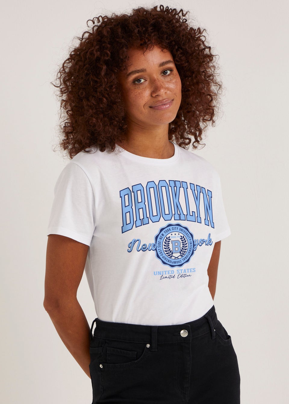 White Brooklyn Print T-Shirt
