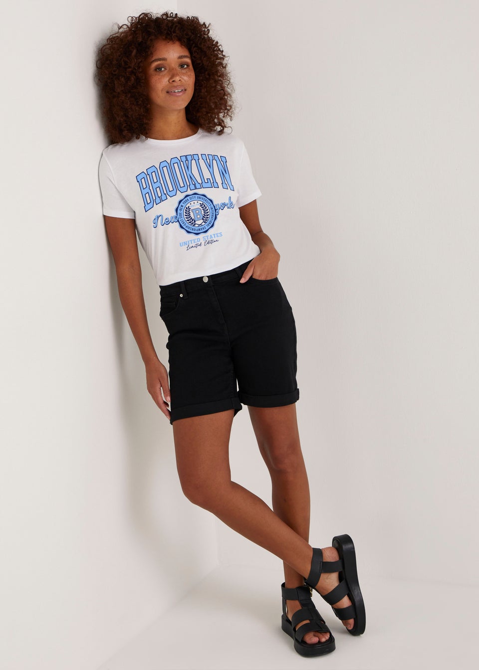 White Brooklyn Print T-Shirt