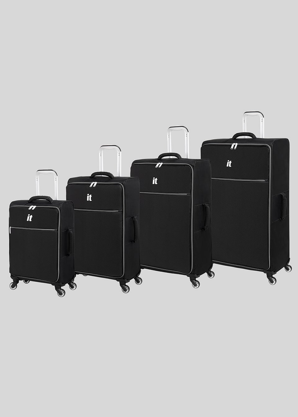 IT Luggage Black Navigator Soft Shell Suitcase