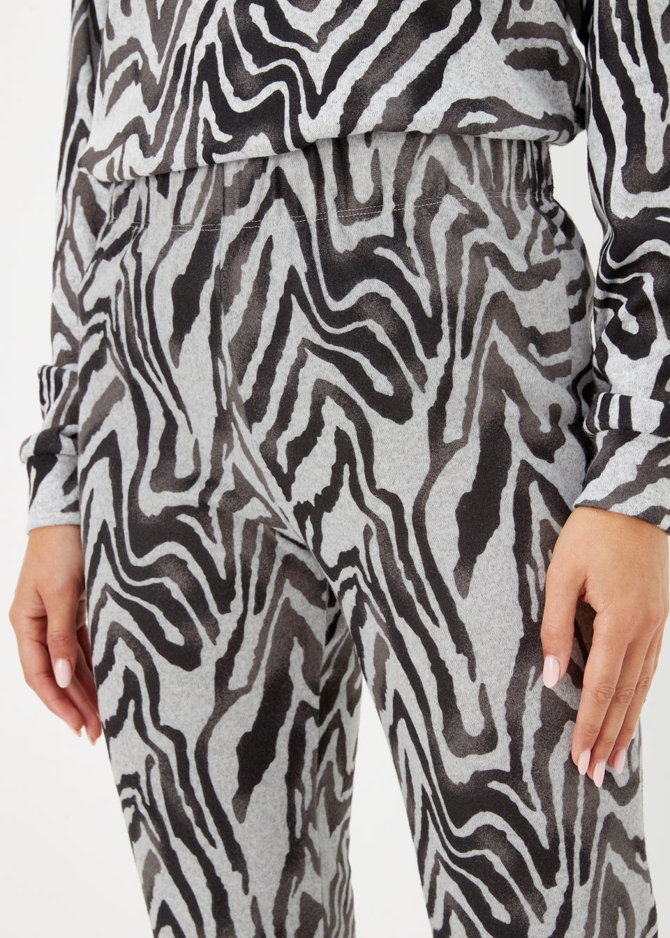 Grey Zebra Print Lounge Bottoms