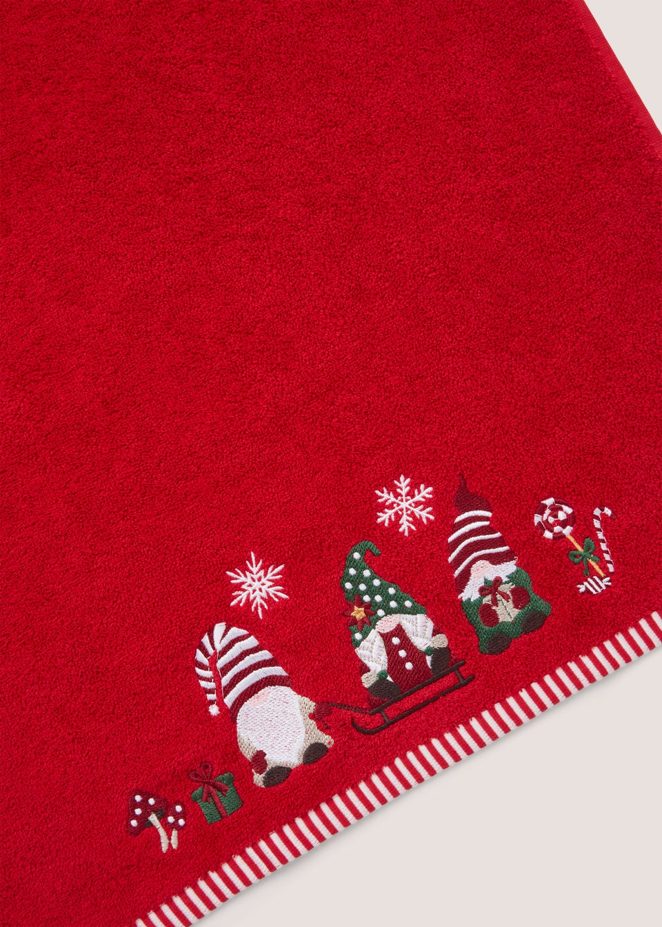 Red Christmas Gonk 100% Cotton Hand Towel (50cm x 80cm)