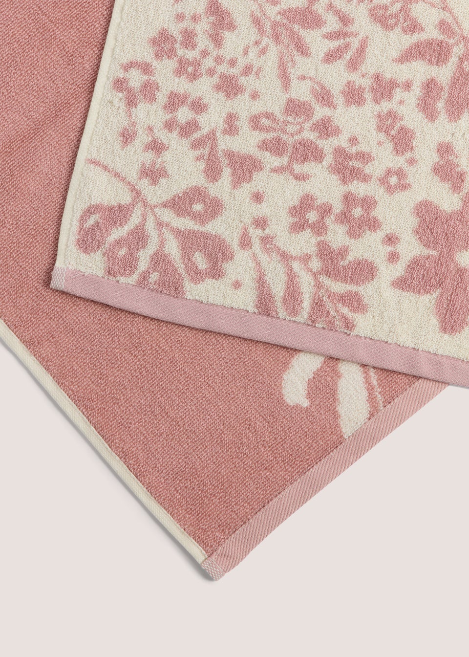 Pink Floral 100% Cotton Towels