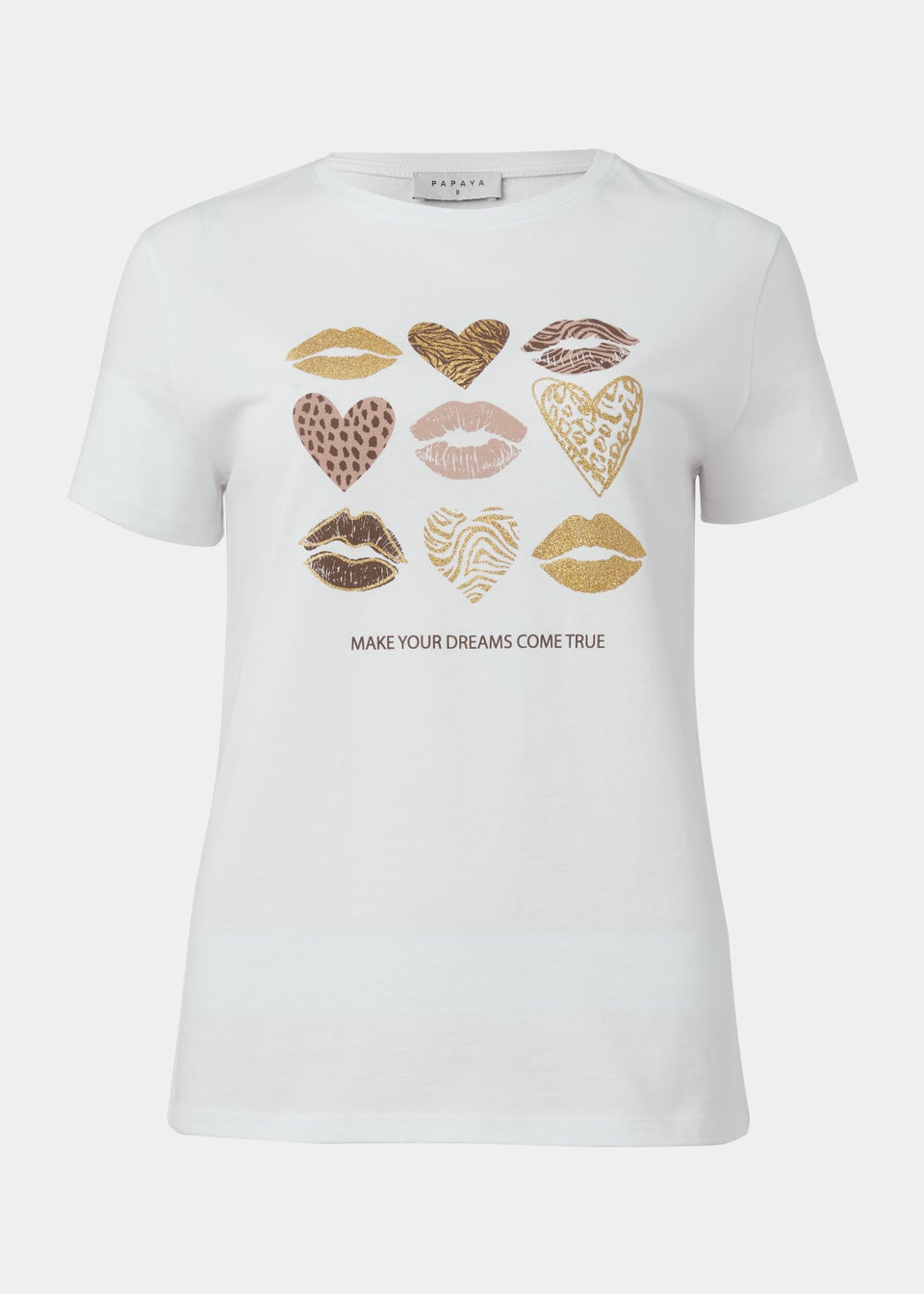 White Animal Heart Graphic T-Shirt