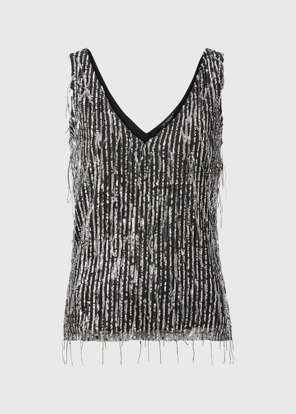 Et Vous Silver Sequin Cami Top
